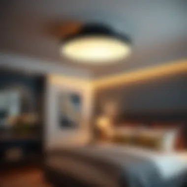 Flush Mount Fixture Complementing Bedroom Design Stylish flush mount fixture contributing to a cozy bedroom atmosphere