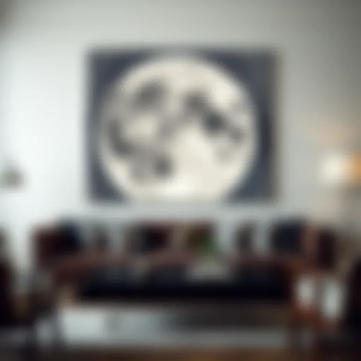 Lunar Phases: An Abstract Journey Abstract representation of lunar phases on canvas