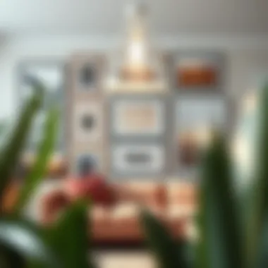 Elegant gallery wall featuring various large art prints