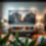 Stunning large art print on a modern living room wall