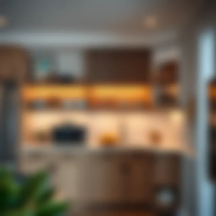 Interior view of a functional lazy Susan corner cabinet in a kitchen
