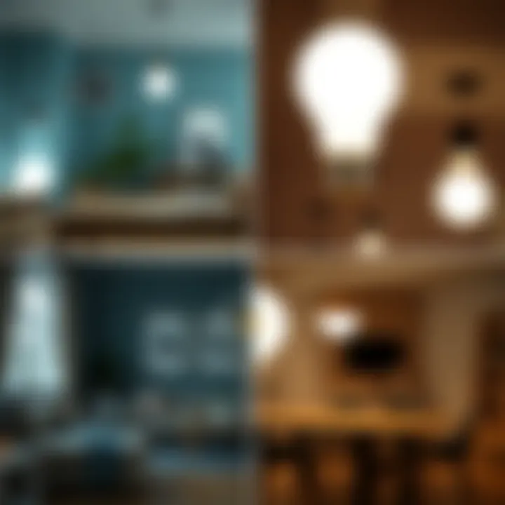 Comparing Low Light Bulbs in Different Environments A side-by-side comparison of different types of low light bulbs in various settings