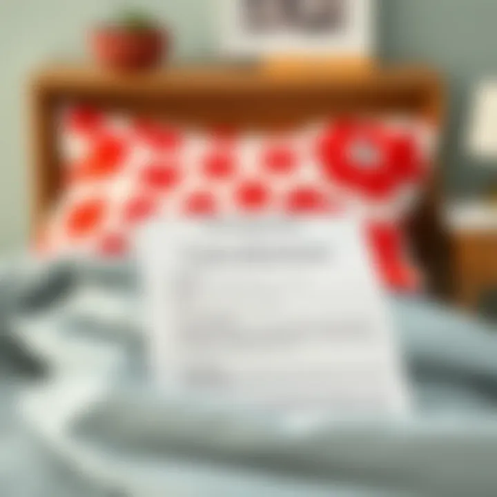 Marimekko fitted sheet care instructions displayed neatly