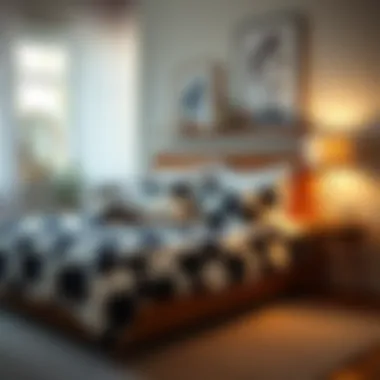 Stylish bedroom featuring Marimekko fitted sheets in use