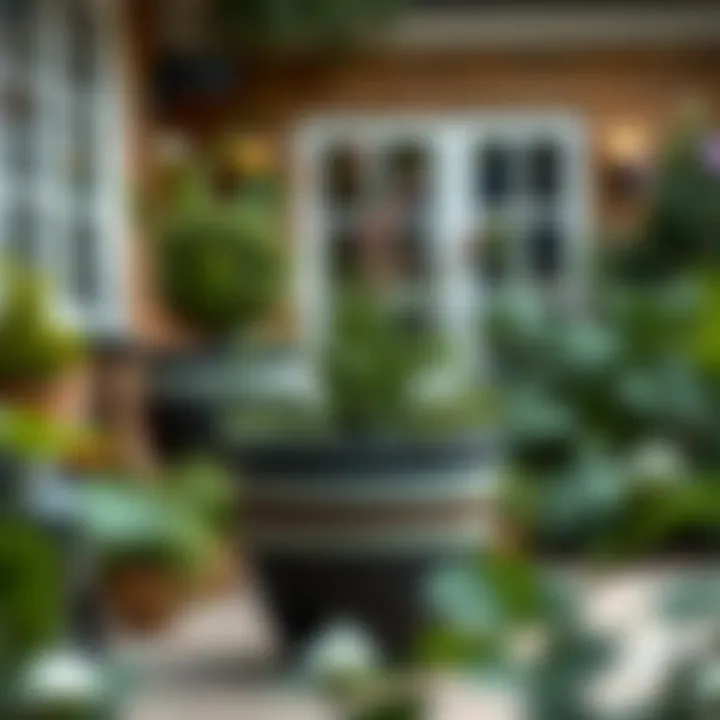 Elegant Garden Design with Medium Pots Elegant design of a medium pot enhancing a garden space