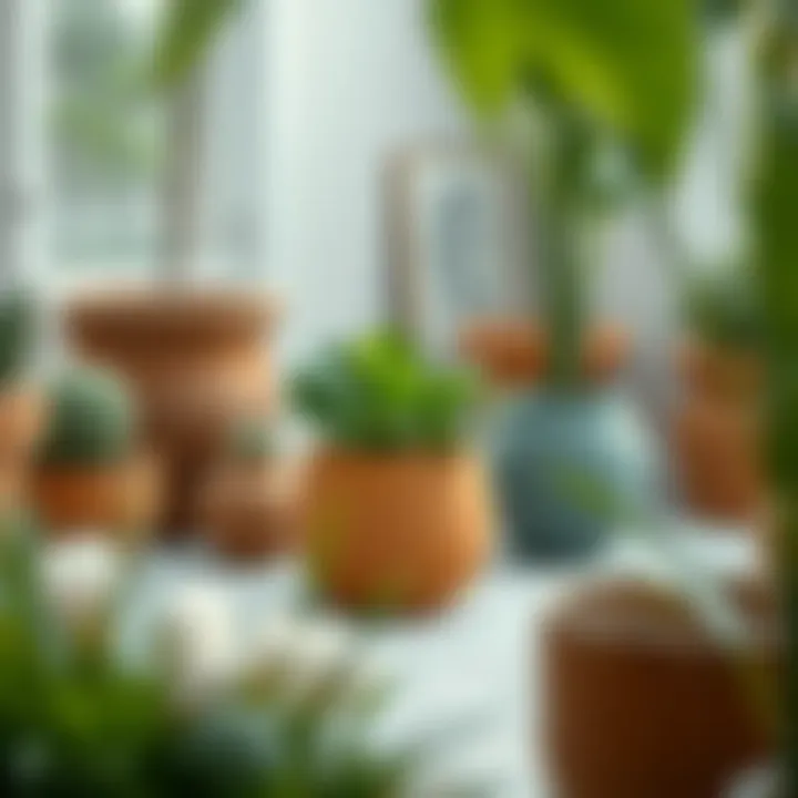 Sustainable Gardening with Medium Pots Sustainable gardening practice with medium planting pots