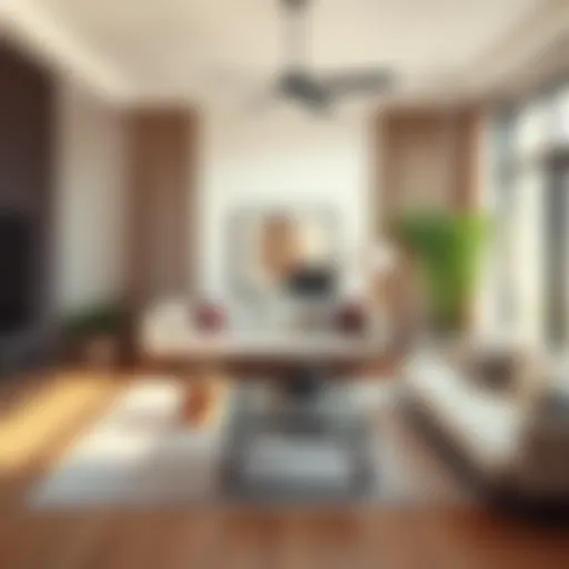 Elegant Minimalist Living Room Living room showcasing minimalist mid-century modern design elements