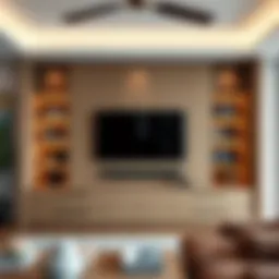 Modern oak entertainment center featuring sleek design and integrated media solutions