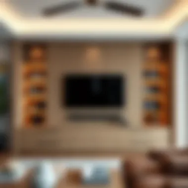 Modern oak entertainment center featuring sleek design and integrated media solutions