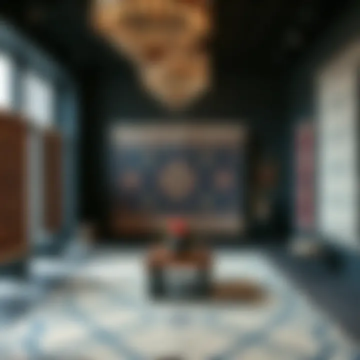 Historical significance of Moroccan rugs displayed in a gallery