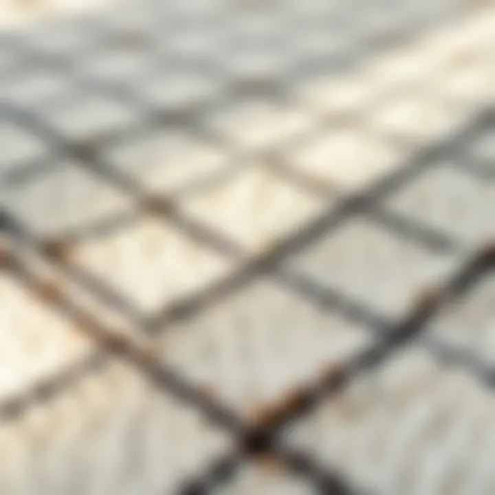 Close-up of intricate diamond patterns on a Moroccan rug