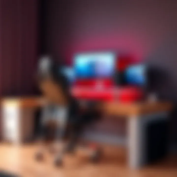 Ergonomic Gaming Setup Ergonomic gaming setup showcasing desk and chair