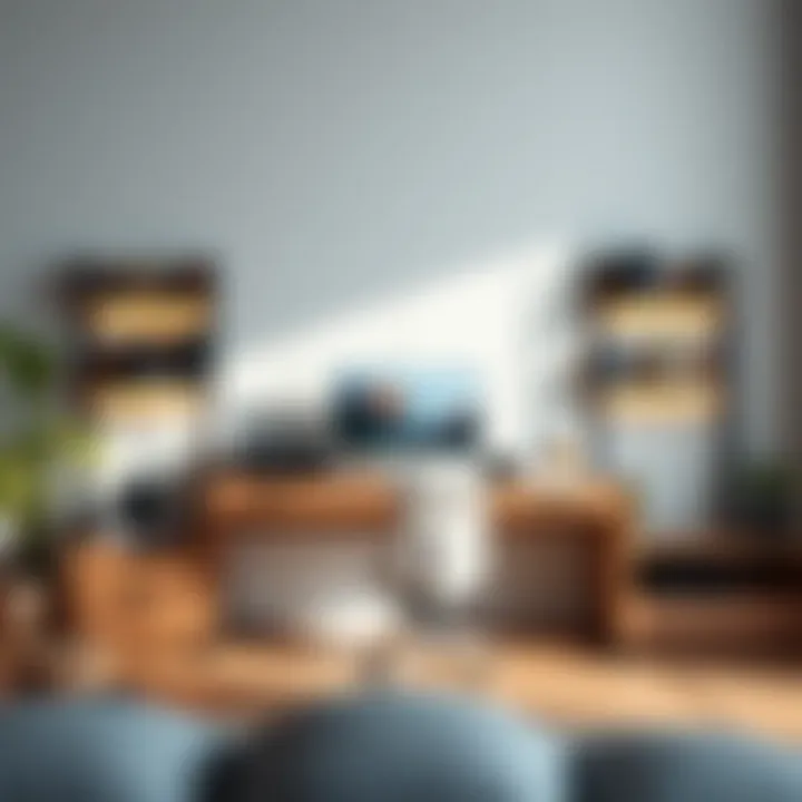 Modern Gaming Desk with Storage Modern gaming desk featuring minimalist design and shelves