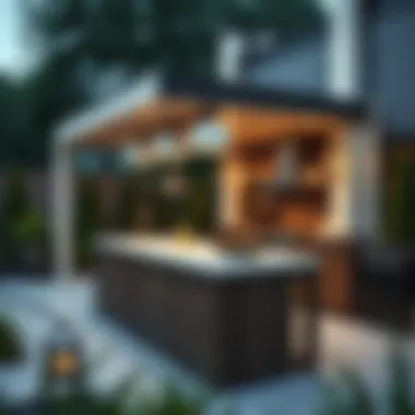 Integrating Modern Appliances in Outdoor Spaces Trendy outdoor kitchen island with modern appliances