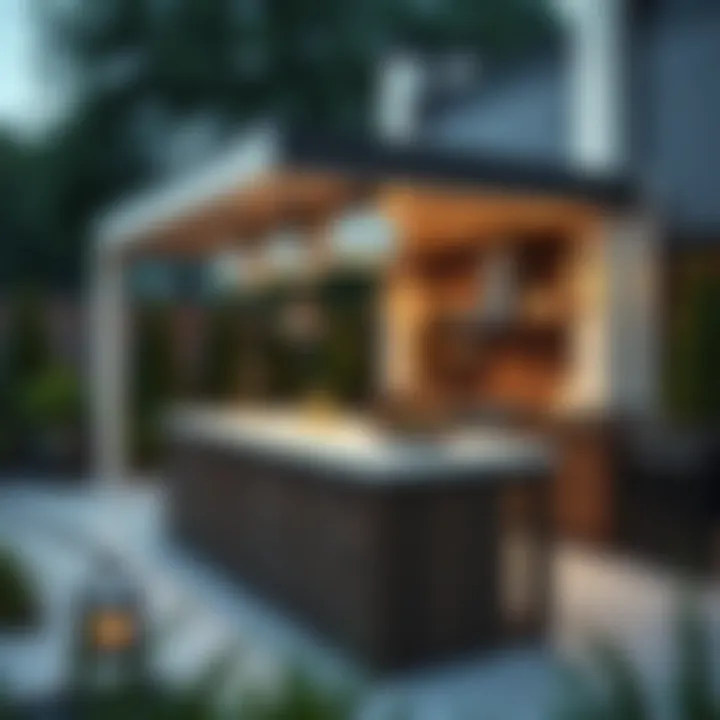 Integrating Modern Appliances in Outdoor Spaces Trendy outdoor kitchen island with modern appliances