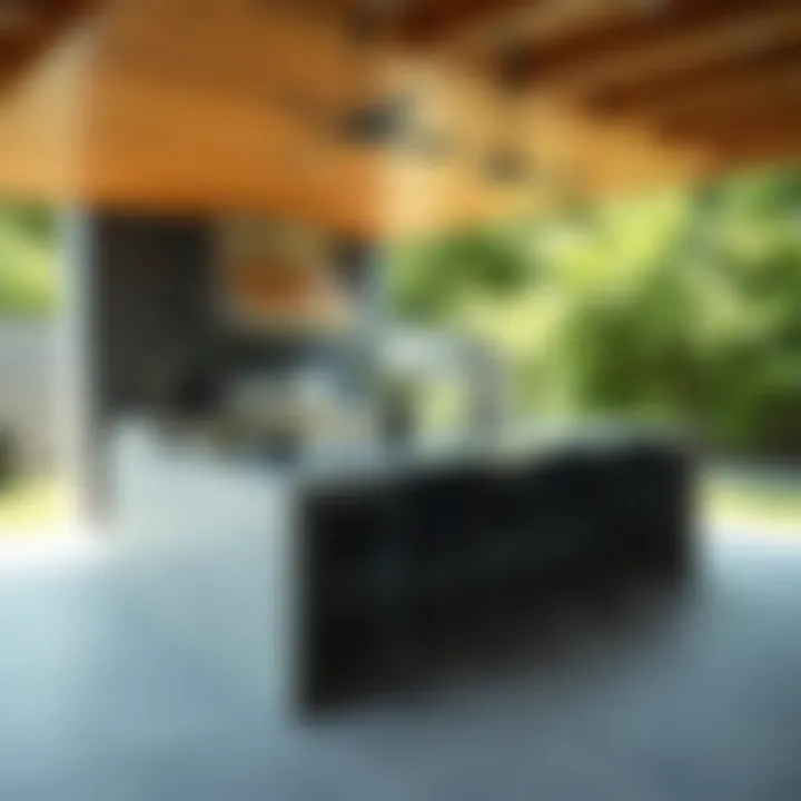 Contemporary Outdoor Kitchen Island Design Stylish outdoor kitchen island with integrated bar seating