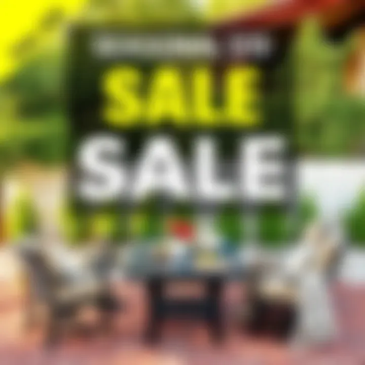 Seasonal sale banner for outdoor furniture