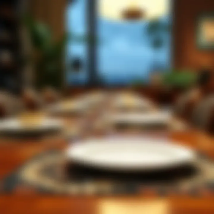 Artistic design of plate placemats enhancing a dining experience