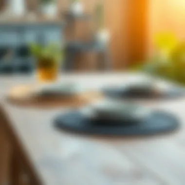 Sustainable plate placemats displayed in a natural setting