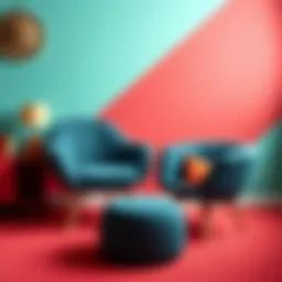 Stylish playroom chair set against a vibrant backdrop