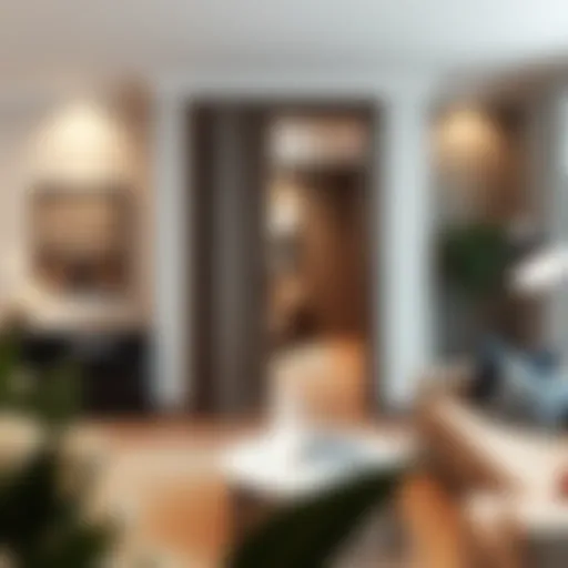 Elegant pocket door in a modern living room setting