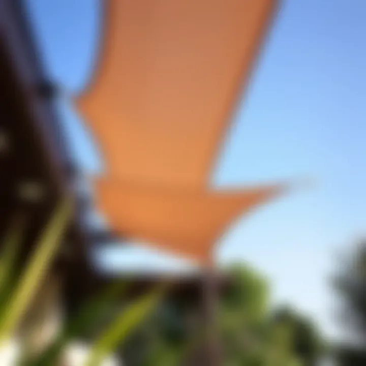 Modern shade sail installation