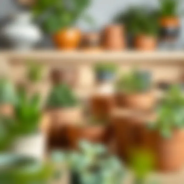 Materials in Focus Variety of materials used for 12-inch nursery pots displayed artistically