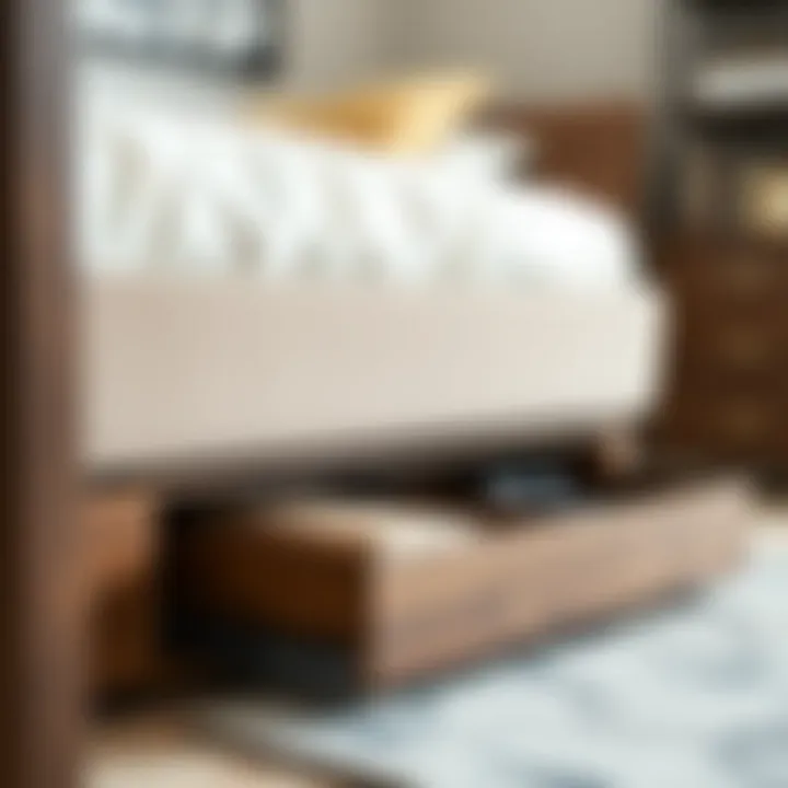 Innovative Storage Solutions Close-up of storage compartments in a queen daybed frame