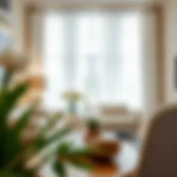 Elegant white sheer cotton curtains enhancing a bright living room