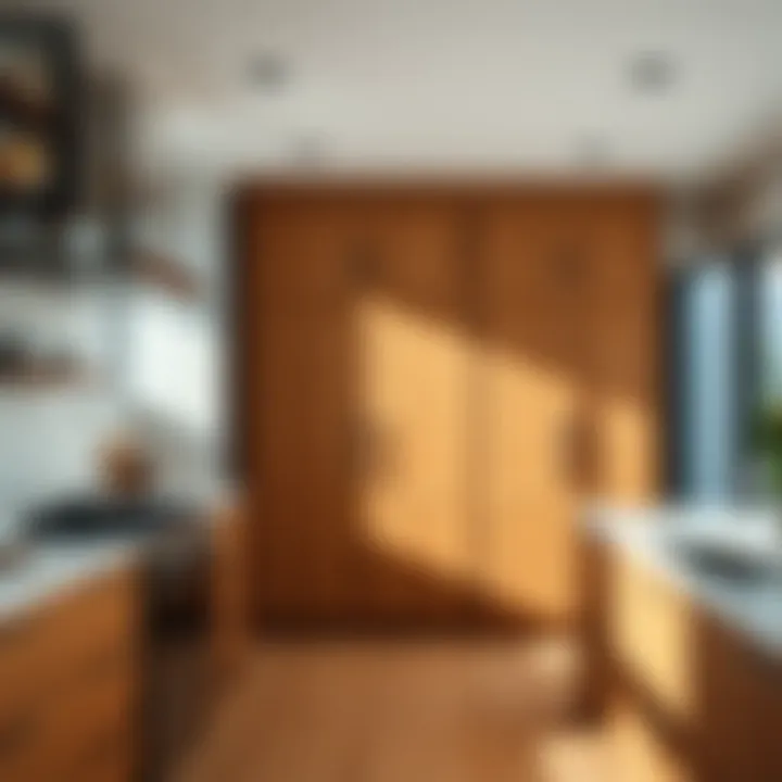 A modern kitchen featuring Shaker cabinet doors harmoniously integrated