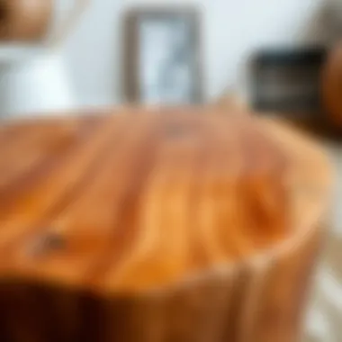 Artisan Craftsmanship: The Beauty of Unique Wood Grain Artisan-crafted solid wood stool showcasing unique grain patterns