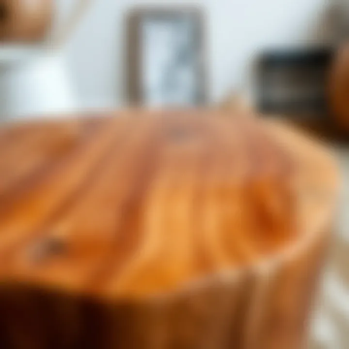 Artisan Craftsmanship: The Beauty of Unique Wood Grain Artisan-crafted solid wood stool showcasing unique grain patterns
