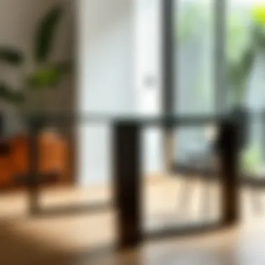 Metal table legs showcasing modern design