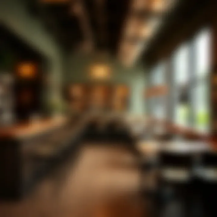 Chic Cafe Featuring Elegant Tall Bar Stool Set Elegant tall bar stool table set in a chic cafe