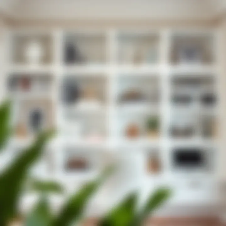 Functional Beauty: White Bookshelves in Home Offices Stylish home office featuring an organized white open bookshelf with office essentials