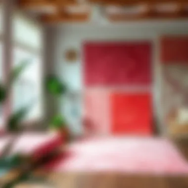 Variety of Pink Printed Rugs in Cozy Home Environment Variety of pink printed rugs displayed in a cozy home environment