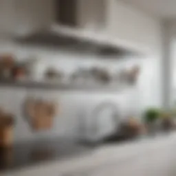 Sleek stainless steel shelf showcasing modern kitchen design