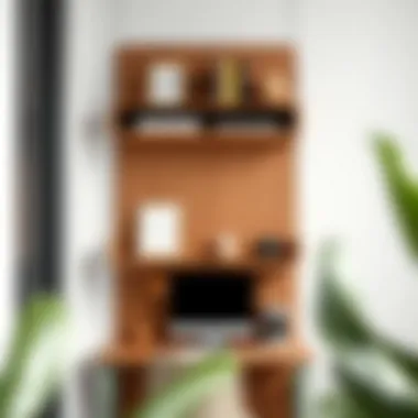 Minimalistic hanging desk shelf with sleek design and organization