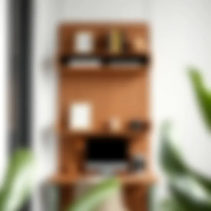Minimalistic hanging desk shelf with sleek design and organization