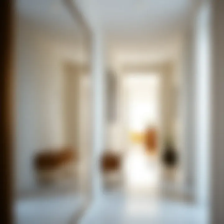 Natural Light Reflection in Modern Hallway Mirror reflecting natural light in a bright hallway