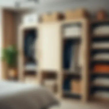 Organizational strategies demonstrated in an aesthetically pleasing cloth storage setup