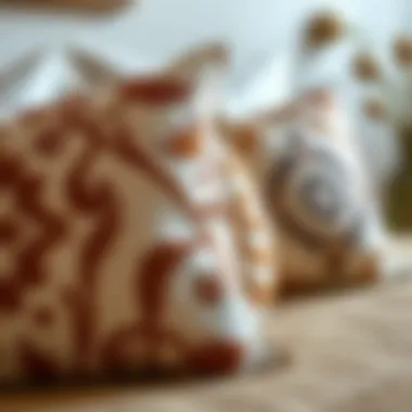 Rustic handmade cotton pillow covers with intricate designs