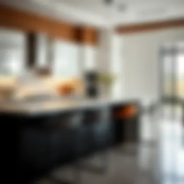 Sleek Stools in a Contemporary Kitchen Stylish bar stools enhancing a modern kitchen setting