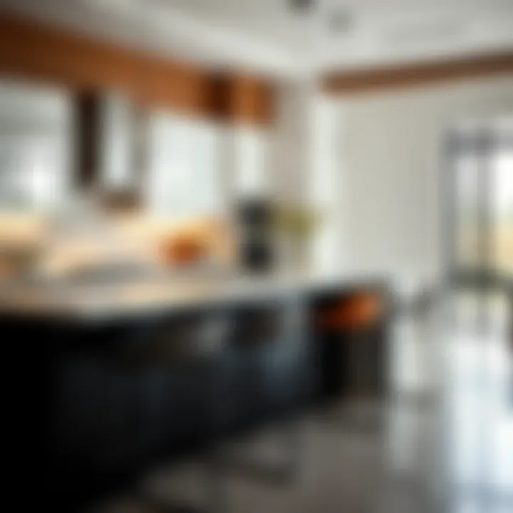 Sleek Stools in a Contemporary Kitchen Stylish bar stools enhancing a modern kitchen setting