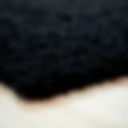 Luxurious texture of a super soft black rug