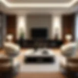 Sophisticated white coffee table set in a modern living room