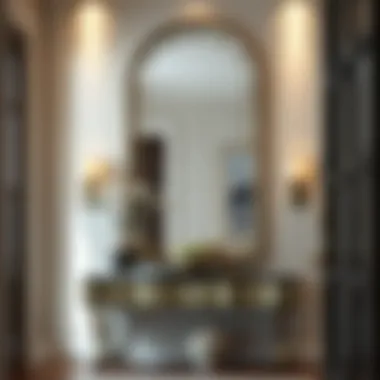 Elegant wall mirror enhancing a hall's ambiance