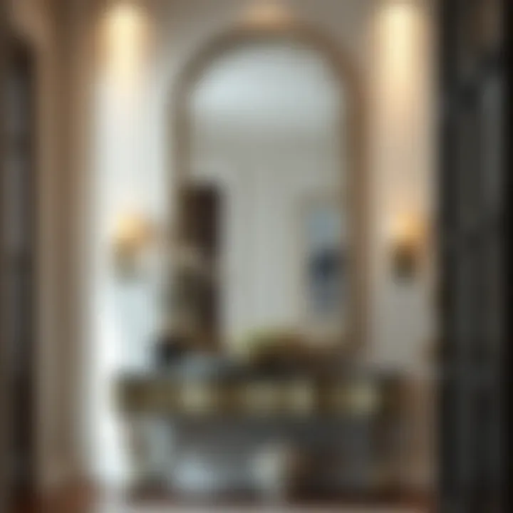 Elegant wall mirror enhancing a hall's ambiance