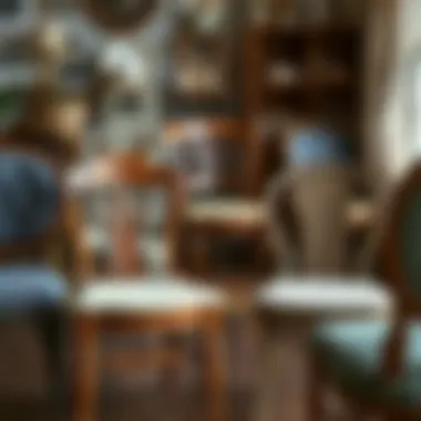 Diverse Vintage Dining Chair Collection A selection of vintage dining chairs showcasing different styles and materials.