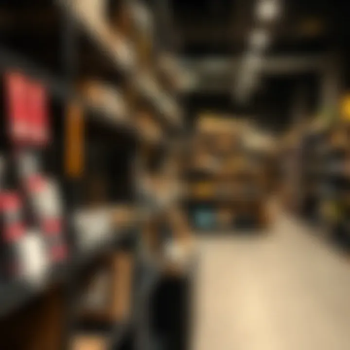 A visually appealing retail space utilizing metal shelving for product display.